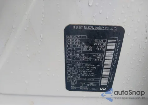 2019 Infiniti Qx50 Essential z USA, uszkodzony, nr VIN 3PCAJ5M3XKF103532